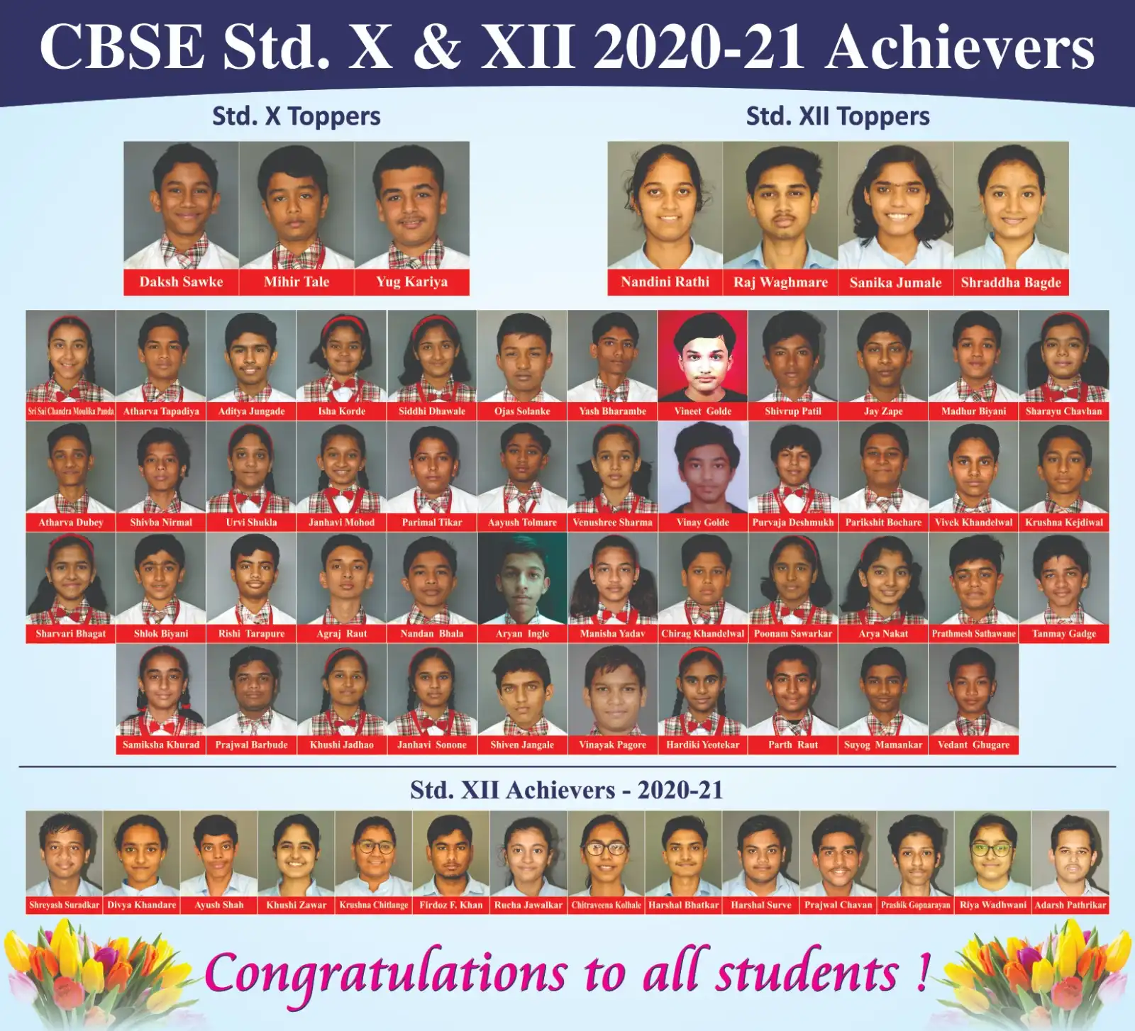 Prabhat Kids School, Akola brilliant CBSE board results