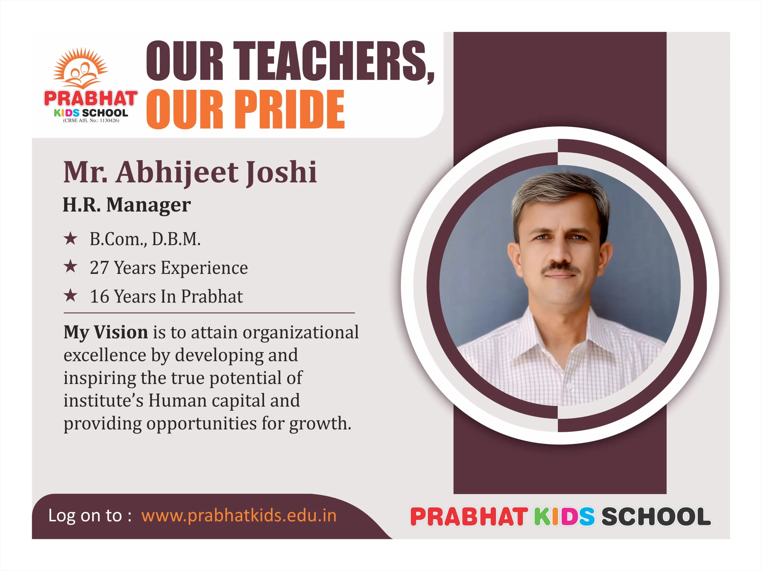Profile of Mr. Abhijeet Joshi (Manager)
